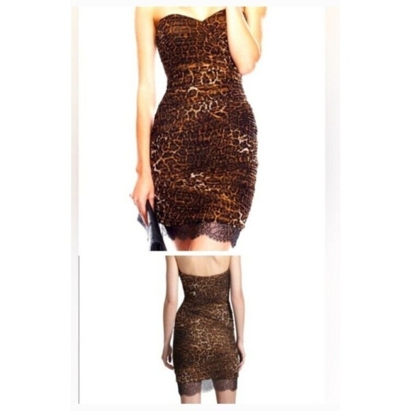 BCBGMAXAZRIA WINNIE LEOPARD PRINT DRESS Size 8 - Picture 10 of 10